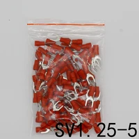 sv1 25 5 red 100pcspack sv1 25 5 insulated fork cable wire terminal connector electrical crimp terminal sv1 5 sv