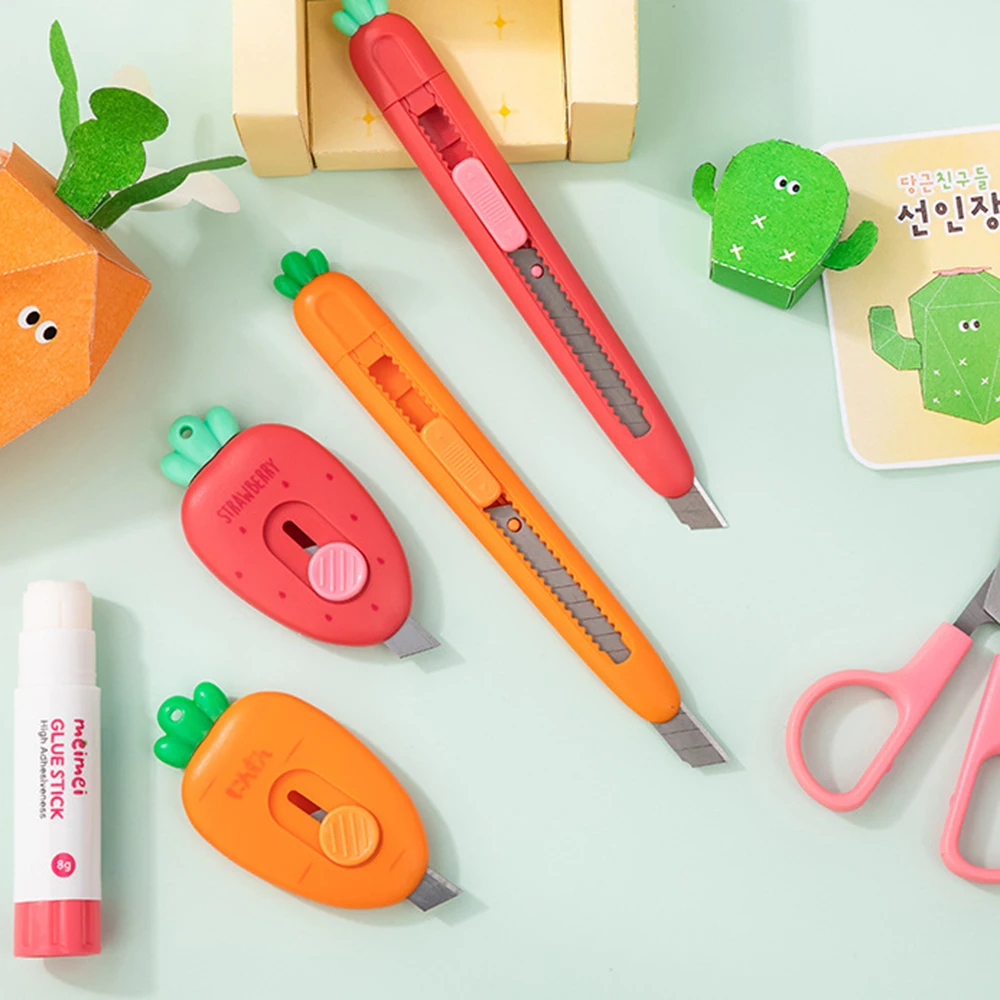 

Portable Mini Utility Knives Carrot Shaped Art Envelope Utility Knife For Packages Box Cutters,Cutting Paper Craft Cardboard Etc