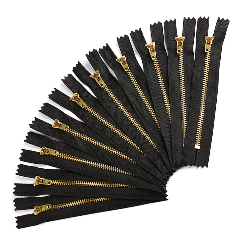 Металлические молнии 3 # из латуни и меди с автоматическим замком черные белые для