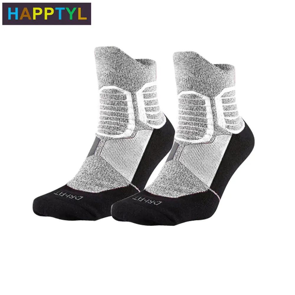 

HAPPTYL 1 пара мужских спортивных носков с подушками для лодыжки для выступлений, хлопковые Компрессионные спортивные носки для баскетбола