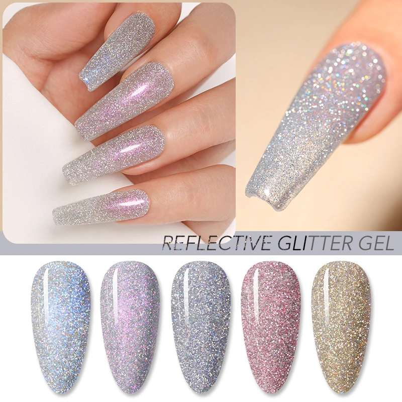 Светоотражающий Гель-лак BORN PRETTY для ногтей Радужный блестящий эффект Auroras