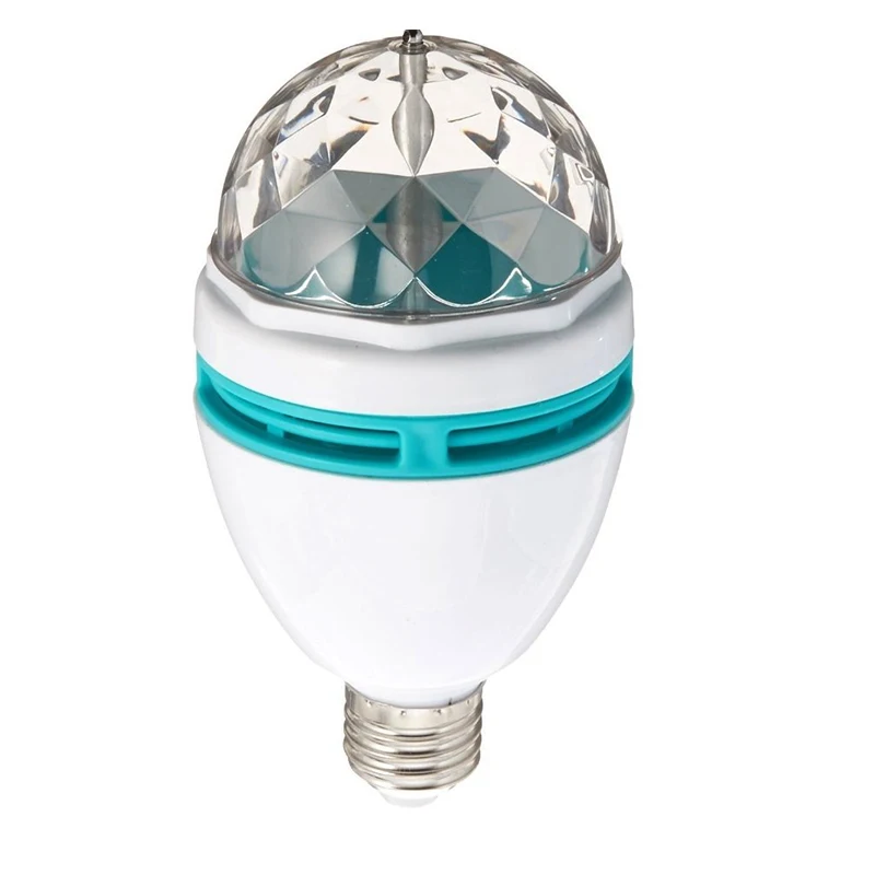 E27 3 Вт полноцветный RGB Кристалл led Авто вращающийся ламповый светильник