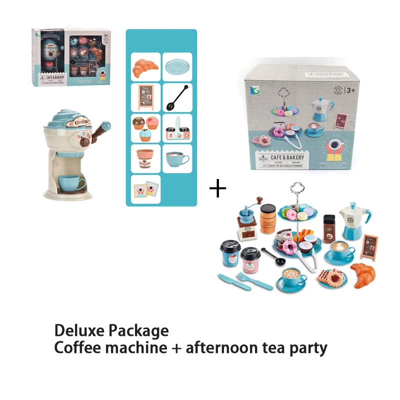 

Children's educational kitchen toy simulation coffee machine snack afternoon tea set toy gift