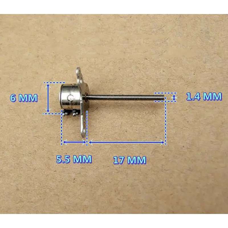 5PCS 2-phase 4-wire Micro Mini Miniature 6mm Stepper Motor Stepping 17mm Long Shaft Linear Screw Digital Camera Lens | Строительство и