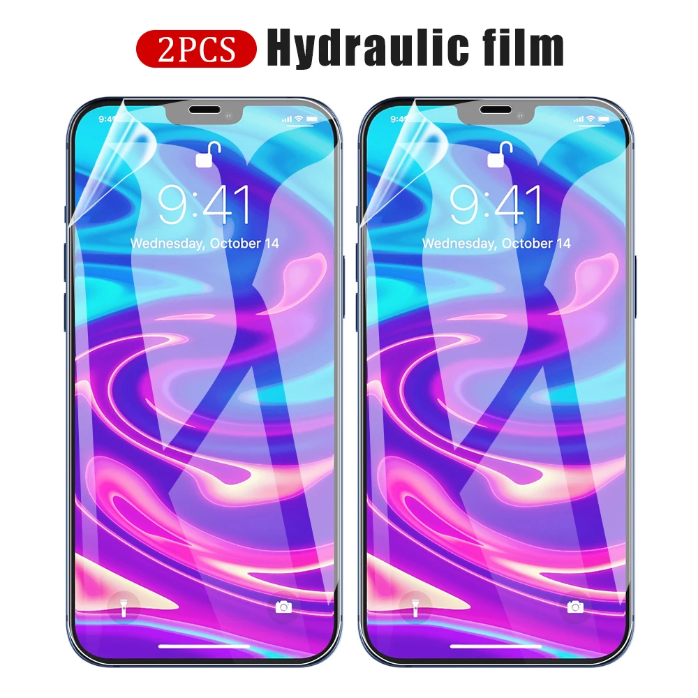 

2 шт. закаленное стекло для Apple iPhone 12 11 Pro Max, Защитное стекло для экрана iPhone 12 mini 12 Pro 12 Pro Max, мягкая Гидрогелевая пленка
