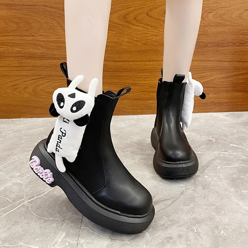 

Fashion Autumn Winter Shoes Woman Martin Boots 2021 Designer New Cartoon Women's Boots Slip on Platform Booties Women Shoes
