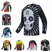 2021 cycling jersey mens bicycle bike motocross long sleeve mtb t shirt downhill top sports racing riding jackets skull black