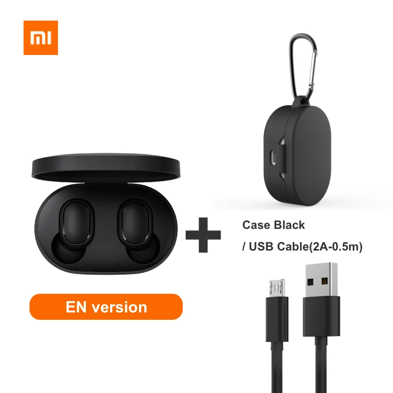 Xiaomi Redmi Airdots Xiaomi беспроводные наушники Голосовое управление Bluetooth 5,0 шумоподавление управление - Цвет: EN BlackCable