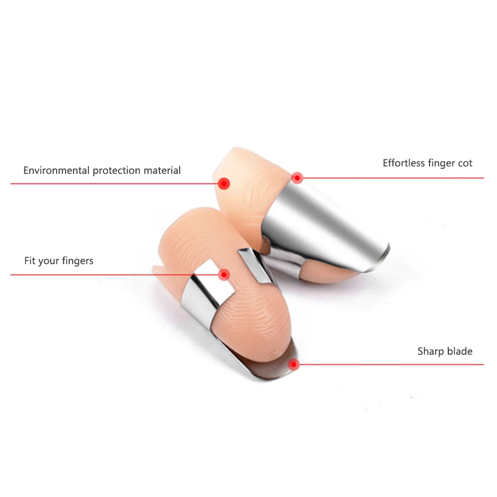 

2 set Silicone Finger Stainless Steel Silicone Thumb Knife Separator Finger Knife Harvesting Plant Knife Vegetable Tool