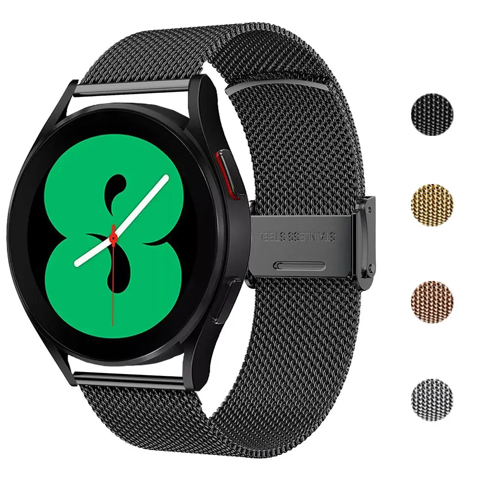 

Ремешок сменный из нержавеющей стали для Samsung Galaxy Watch 4 Classic, универсальный браслет 20 мм 40 мм 44 мм