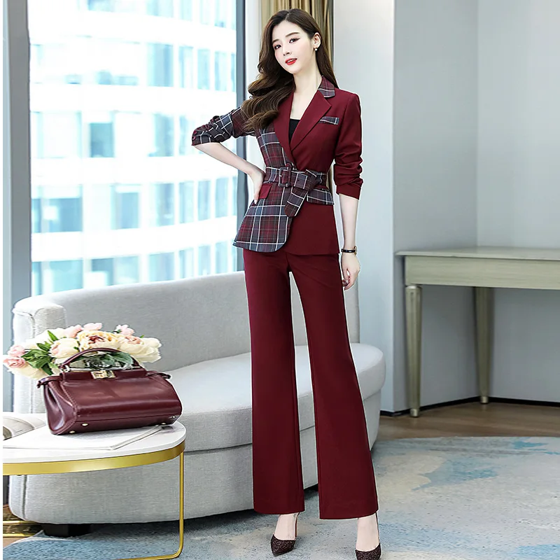 

Women's Blazer Suit 2022 New Autumn Two-Piece Female Clothes Korean High-End Fashion Slim Spring Two-Piece Suit Lady