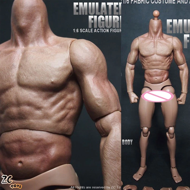 

1/6 Scale 12" Figure Action Dragon Body/1.0 Nude Muscle Man Body Figure Soldier Model for 1:6 Head