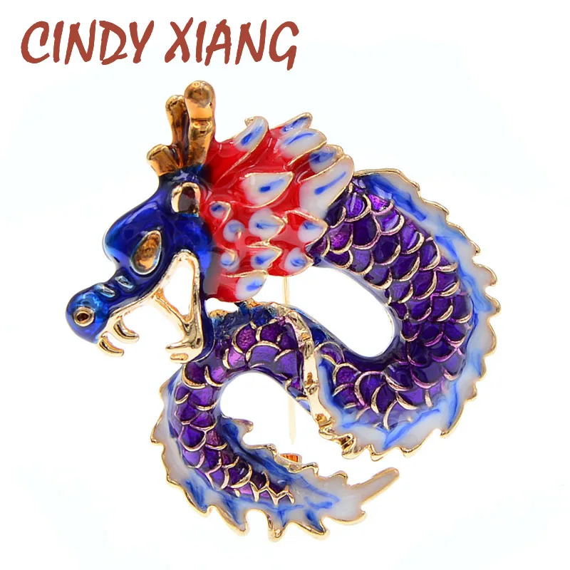 CINDY XIANG эмалированная Брошь дракон Унисекс Женская и мужская булавка зимний