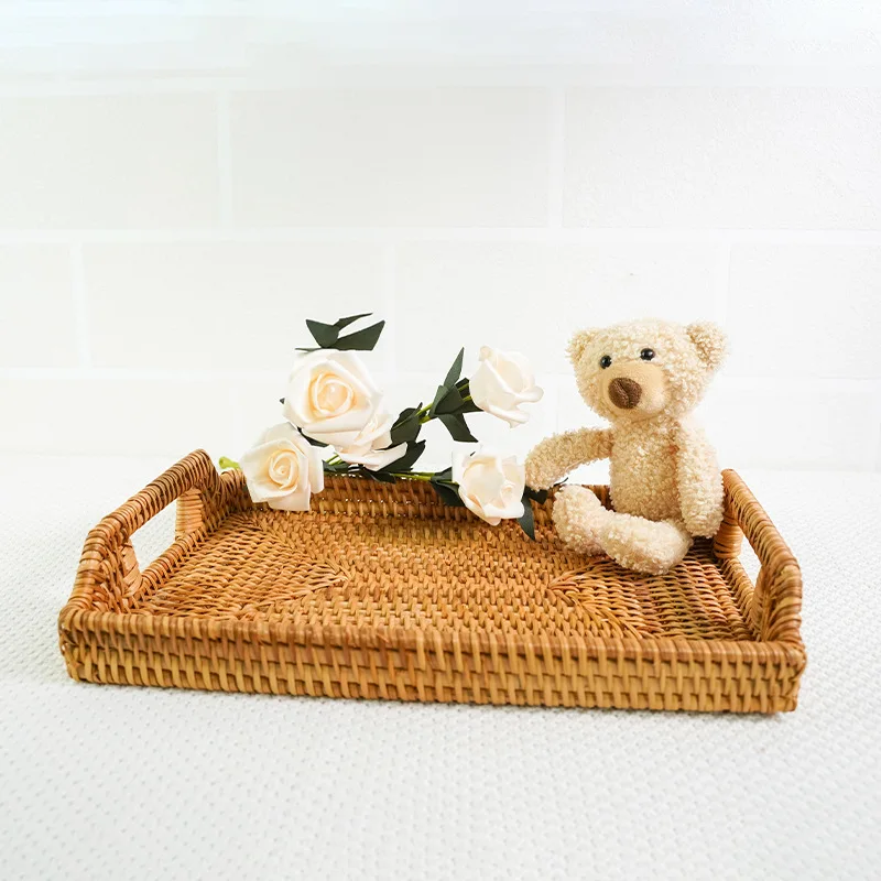 

Hand-woven storage baskets home kitchen rattan storage basket Tray Wicker Basket Bread Fruit Food Breakfast Picnic Basket