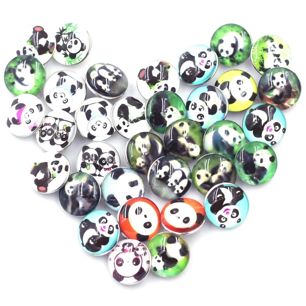 

5PCS 18mm Mixed Panda Round Dome Snap Press Buttons Crafts Scrapbook Gift Decor Charms Jewelry Accessories Snap Fastener 5.5mm