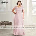 Женское розовое платье для гостей свадьбы, шифоновое платье для матери невесты и жениха, кружевное платье до пола с коротким рукавом, 2022