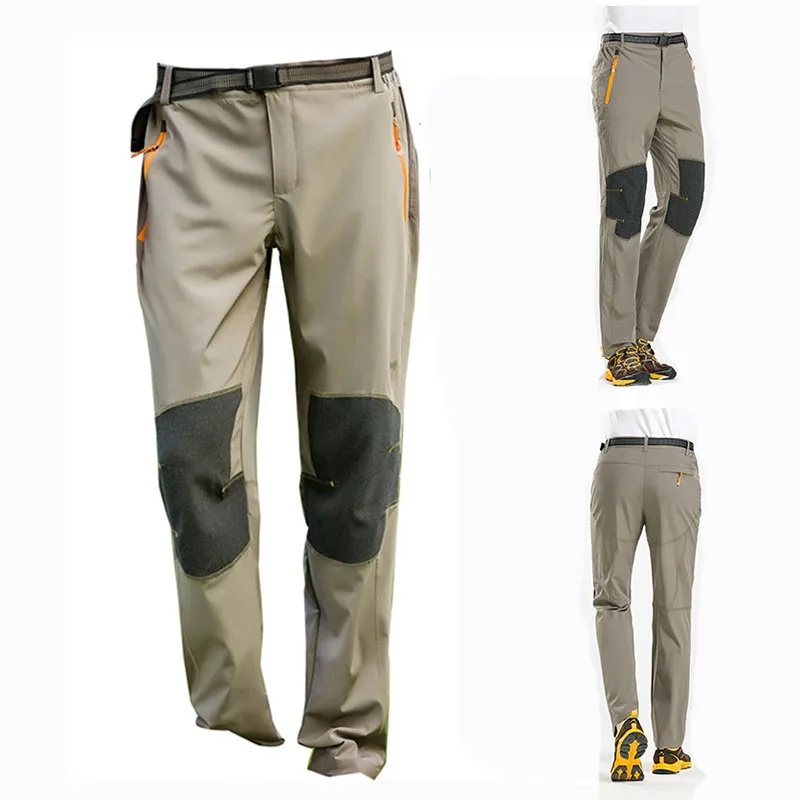

Men Quick Dry Hiking Pants,Breathable Outdoor Softshell High Elastic Pants,Wear-resistance Trekking Fishing Climbing Trousers