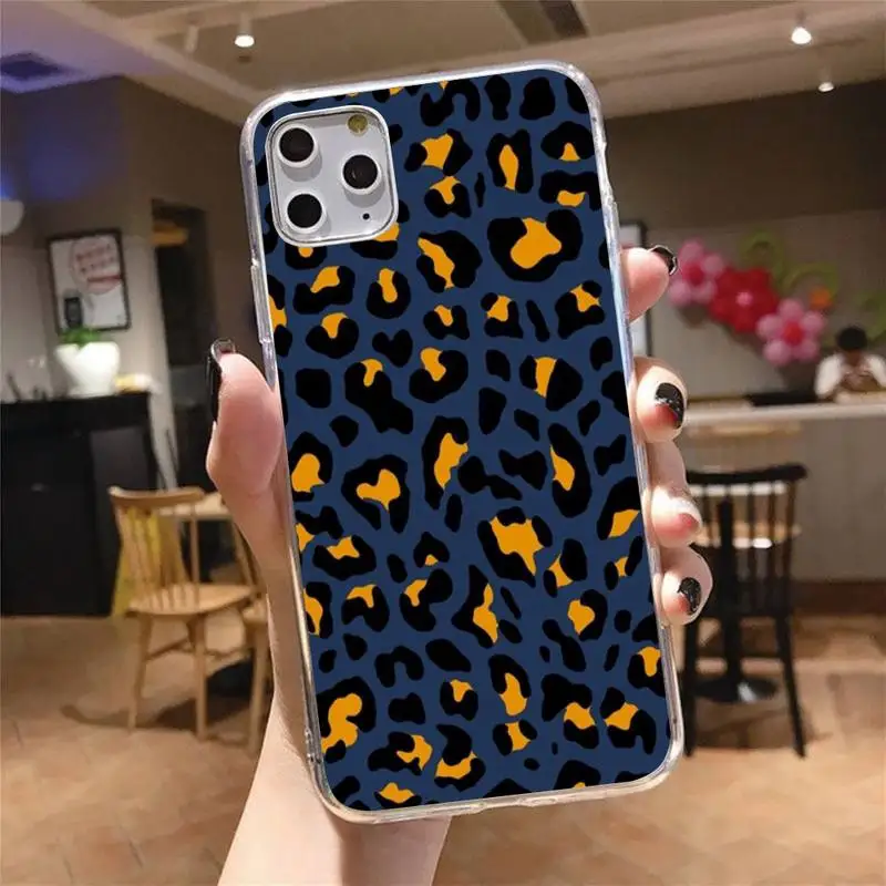 

Leopard pattern luxurious sexy Phone Case Transparent for iPhone 6 7 8 11 12 s mini pro X XS XR MAX Plus cover funda shell