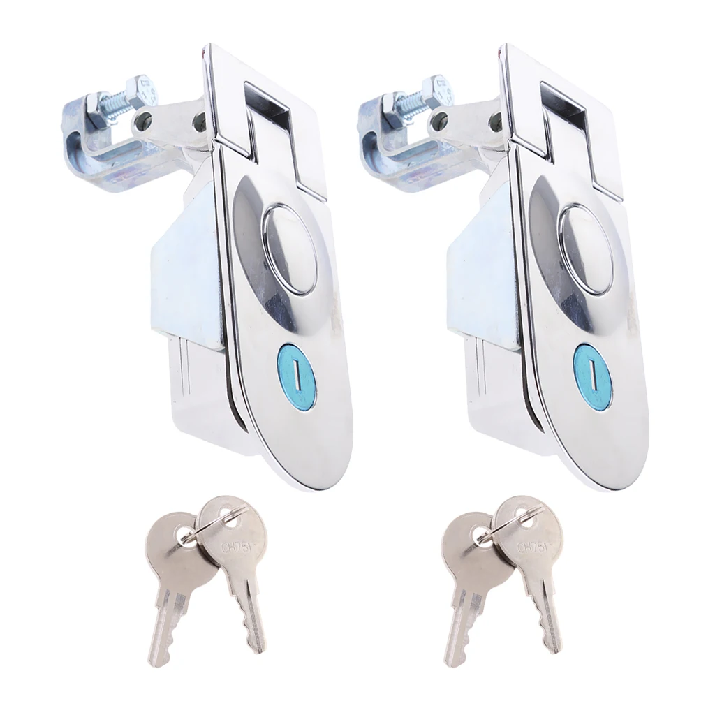 2x Compression Flush Mount Push Locks Doors Latch with Keys for Boat RV Yacht Tool Box Camper Trailer | Автомобили и мотоциклы