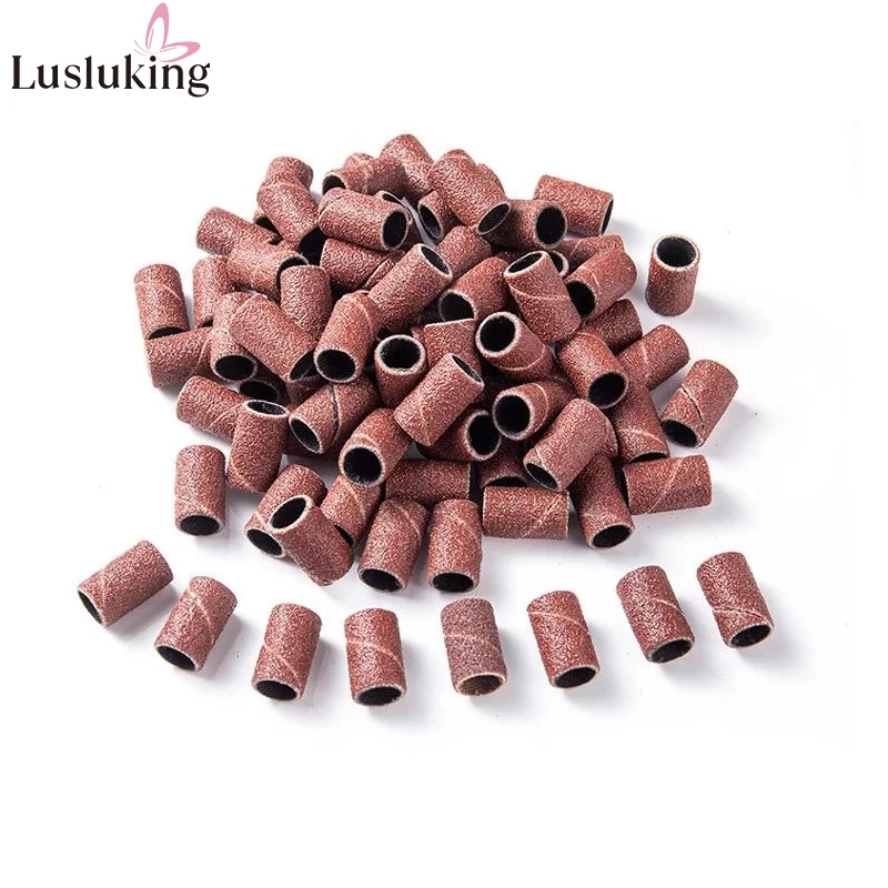

100Pcs/Pack 80# 120# 180# Nail Art Sanding Bands For Nail Bits Manicure Pedicure Tool Grinding Ring Electric Machine Accessory