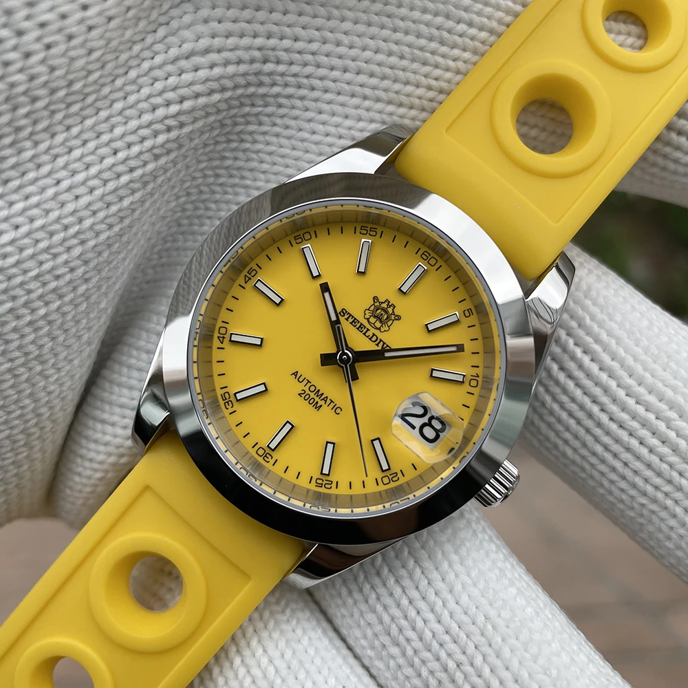 

STEELDIVE Design SD1934 Date Just Diver Mechanical Watch Swiss Luminous Japan NH35 200M Waterproof Men's Classic Fashion Reloj