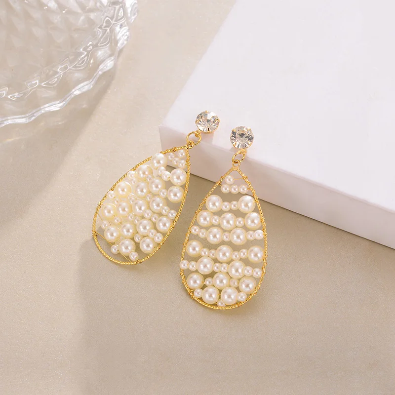 

Dorado New Fashion Simulated Pearl Big Drop Dangle Earrings For Women Party Gold Color Metal Statement Jewelry Accessories Gift