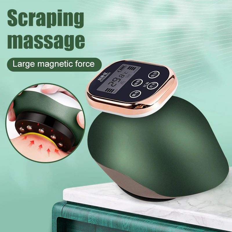 

Electric Guasha Cupping Therapy Massager Apparatus Heating Acupoint Therapy EMS Body Massager Scraping Body Relaxation Massage