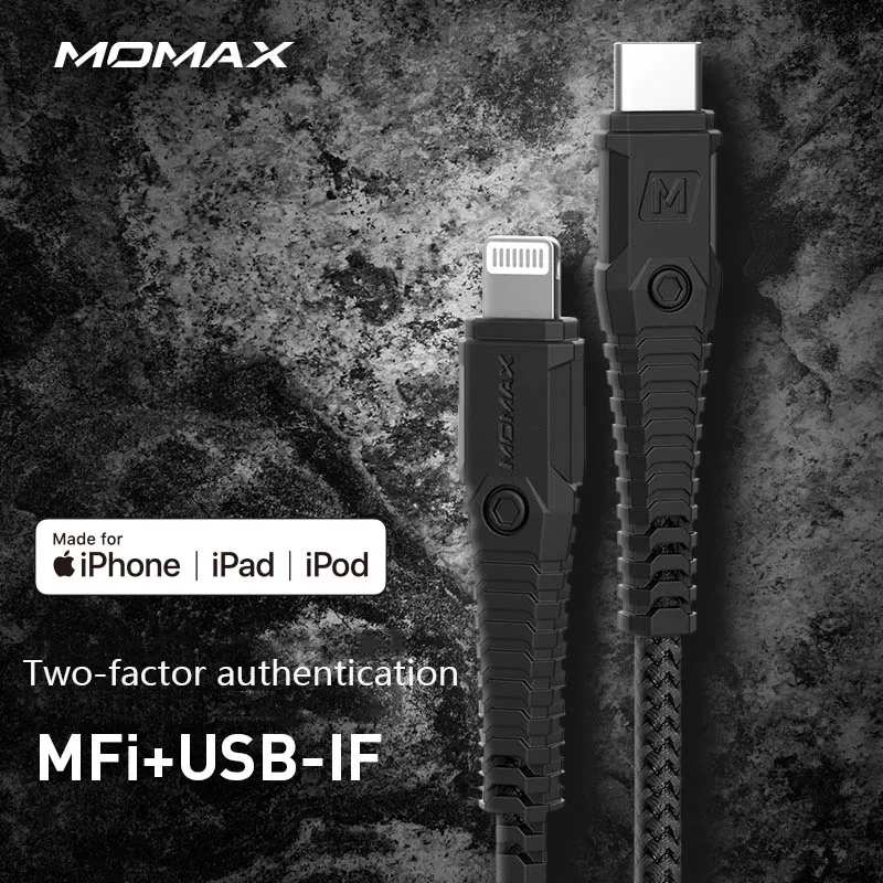 MOMAX Durable PD apple fast charging data line C to lightning- 1.2m 2 times strong bending resistance Apple MFi certification | Мобильные