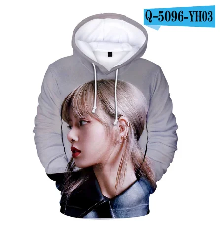 Белый Корейская толстовка Kpop, черно-розовая толстовка с капюшоном, Женская толстовка в стиле хип-хоп, 3D принт, черный, розовый, с капюшоном, повседневные, черно-розовые пуловеры, одежда - Цвет: Белый