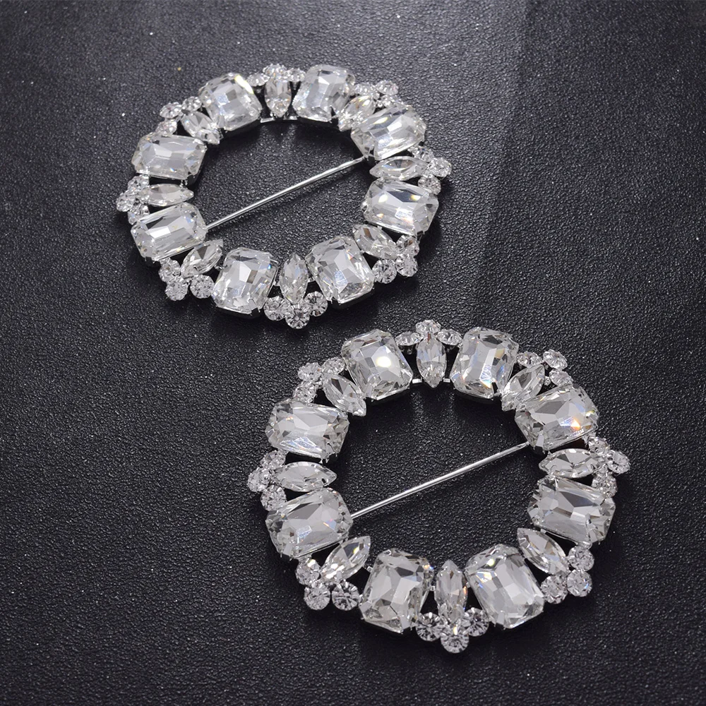 2 шт. 8 см стеклянные стразы кристаллы круглая пряжка женские модельные туфли с