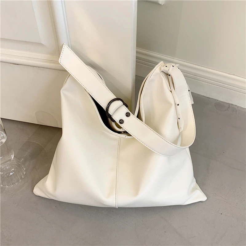 

Summer 2021 Simple Soft Hobo Shoulder Bags For Women Brand Designer Solid Color Female Tote High Quality Work Ladies Handbags