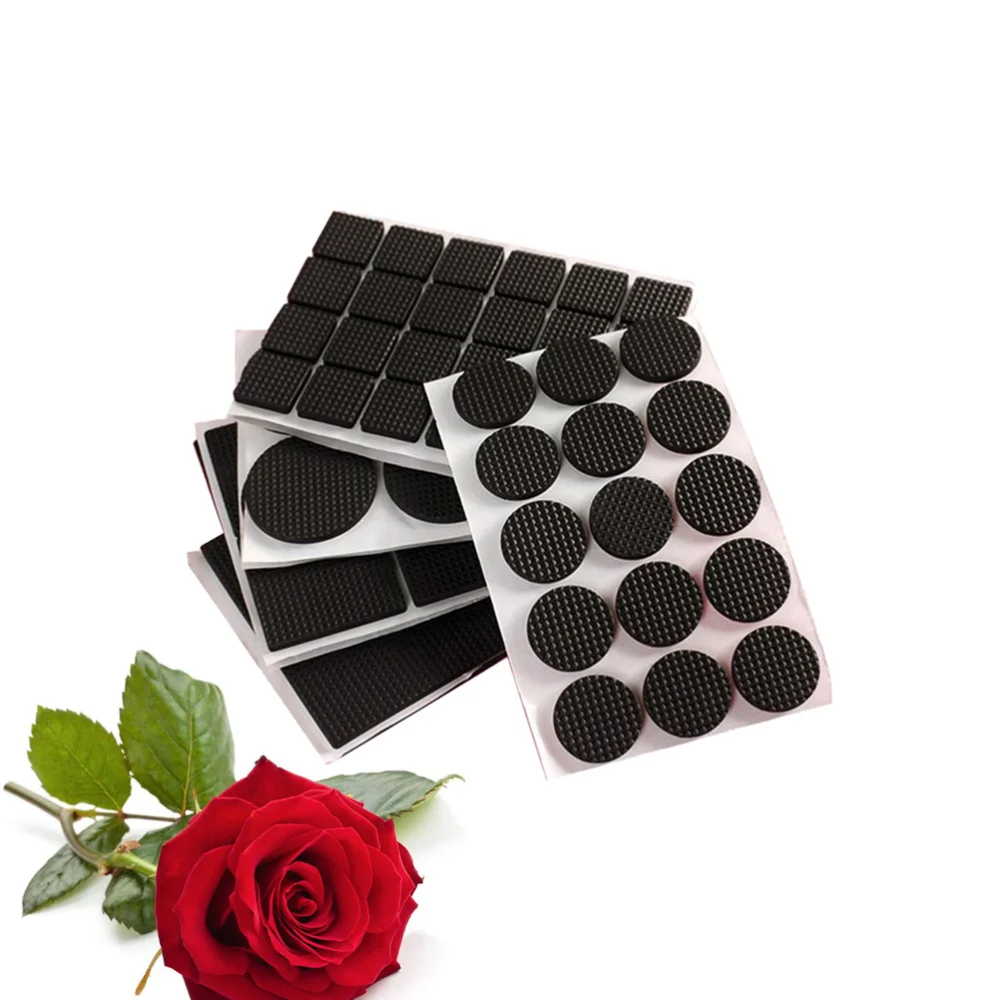 

8pcs Table Mat Non-Slip Self-adhesive Pads Floor Silent Protectors Feet Cover for Furniture Table Chair (Black)