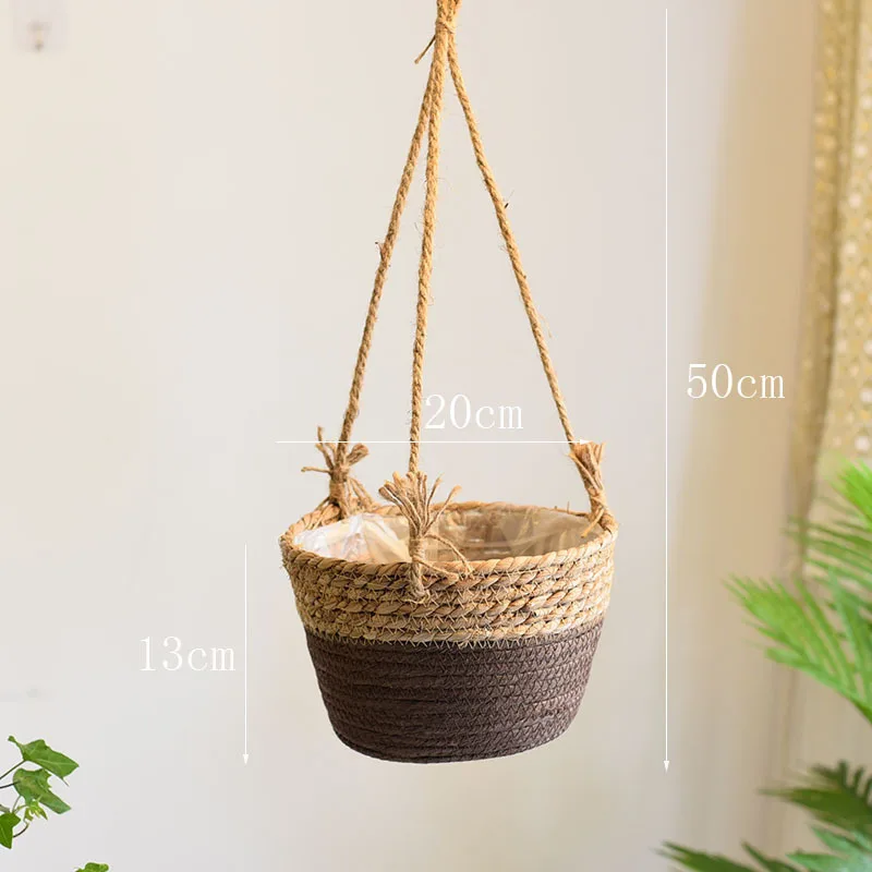

Straw Basket Woven Flowerpot Potted Hanging Orchid With Rattan Basket Plant Basket Flower Pot Bamboo Basket Fresh Flower Box