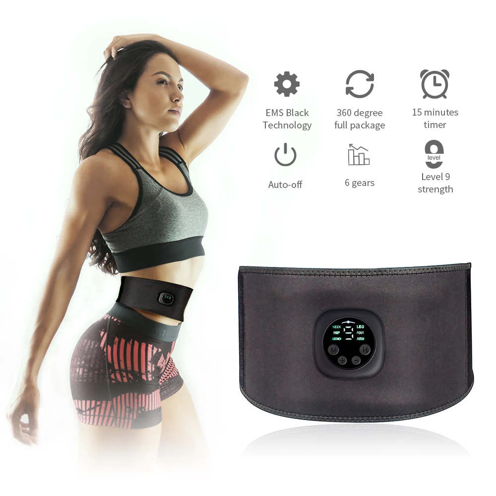 USB электрический заряд для мышц живота Пояс вибрации тела пояс похудения EMS