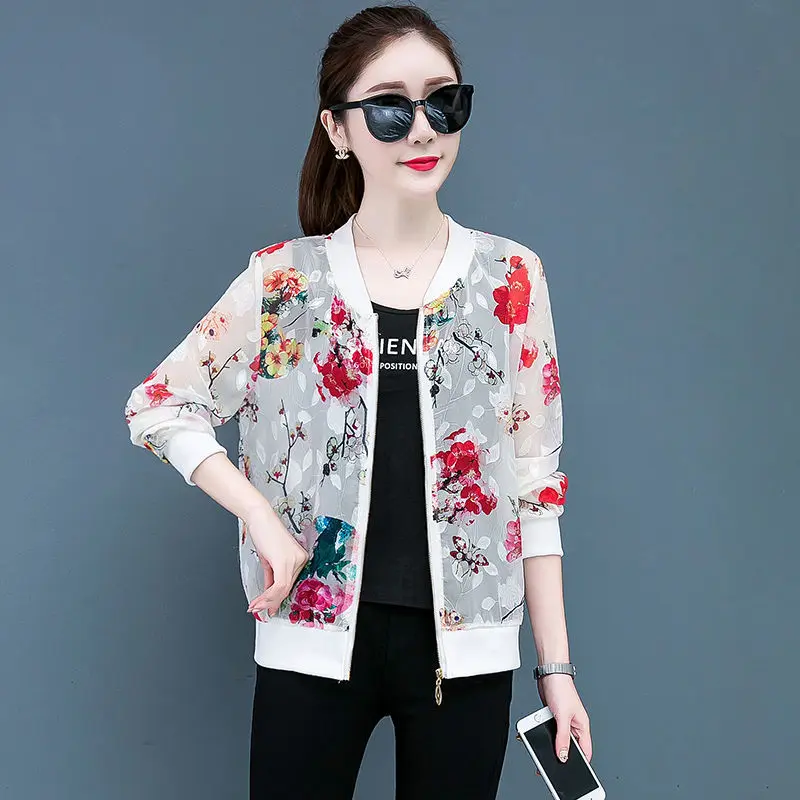 2021 модный принт короткая куртка женская летняя обувь куртки с длинными рукавами