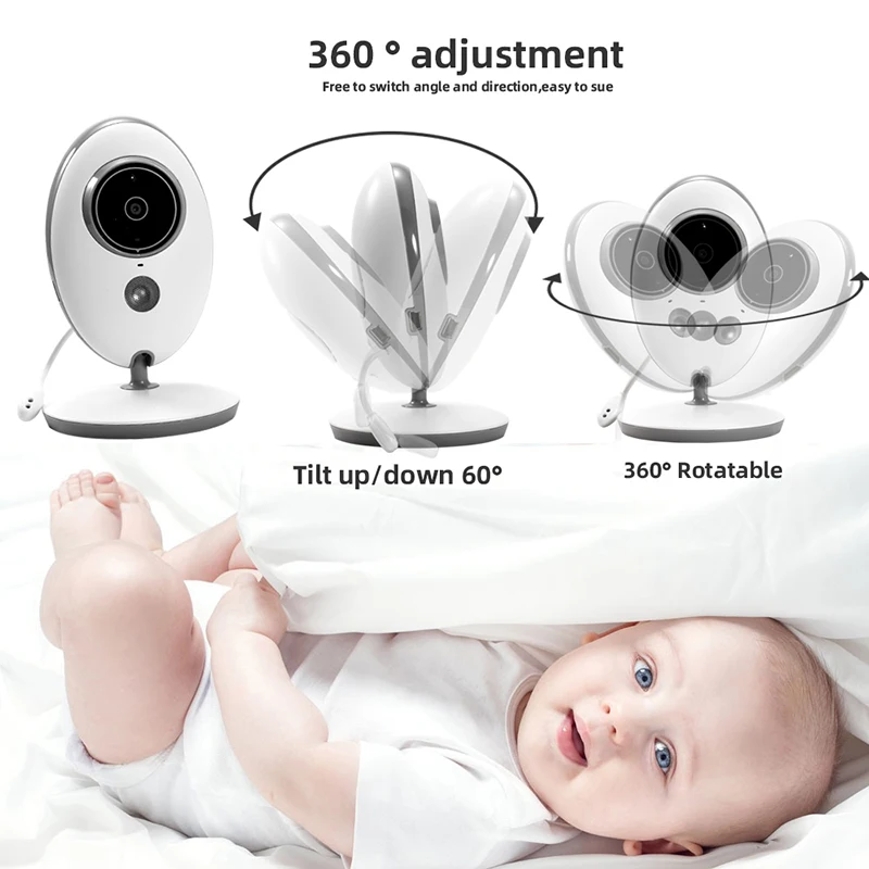 VB605 Wireless Video Color Baby Monitor 2-Way Audio Talk Night Vision Surveillance 2.4 Inch Security Camera Babysitter | Безопасность и