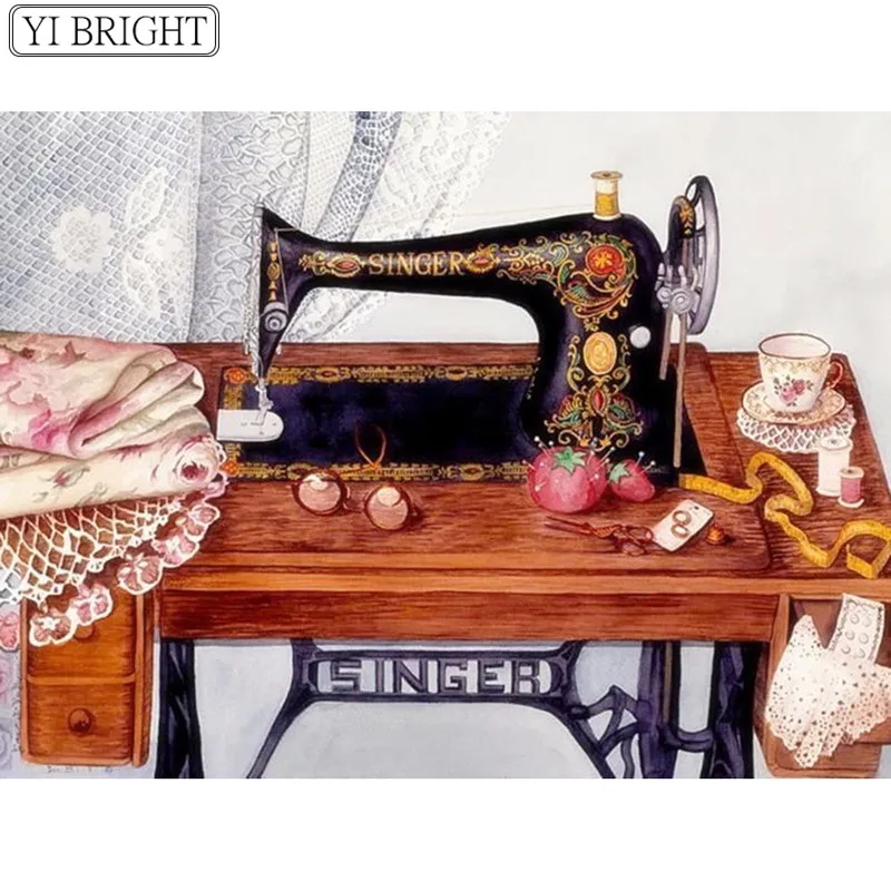 5d алмазная живопись полностью квадратная швейная машина вышивка полный набор