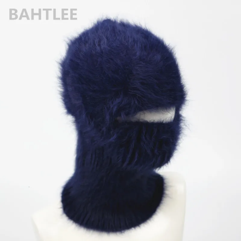 BAHTLEE, зимняя Лыжная маска, Балаклава, Ангорский кролик, вязаная шапка, шарф, шапки, теплые шапки для мужчин или женщин, Теплая Флисовая шапка