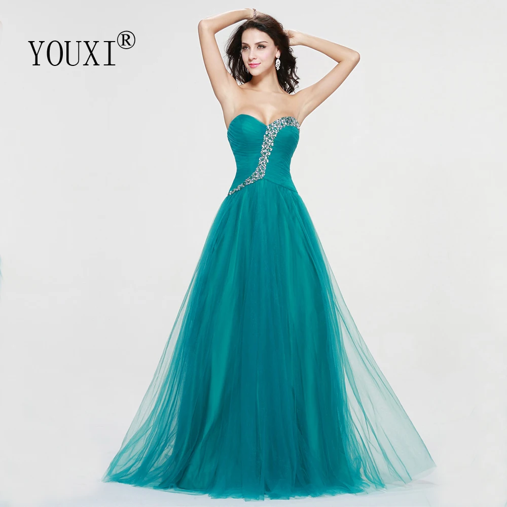 Соблазнительные длинные платья для выпускного 2019 горячее зеленое Тюлевое плиссированное платье с бисером и