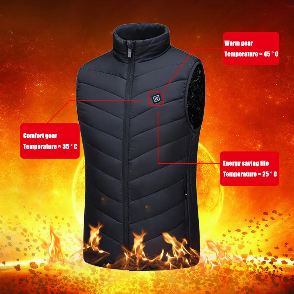 

Winter 4 Heated Zones Heating Vest Washable Usb Charging Heating Warm Vest Control Temperature Outdoor