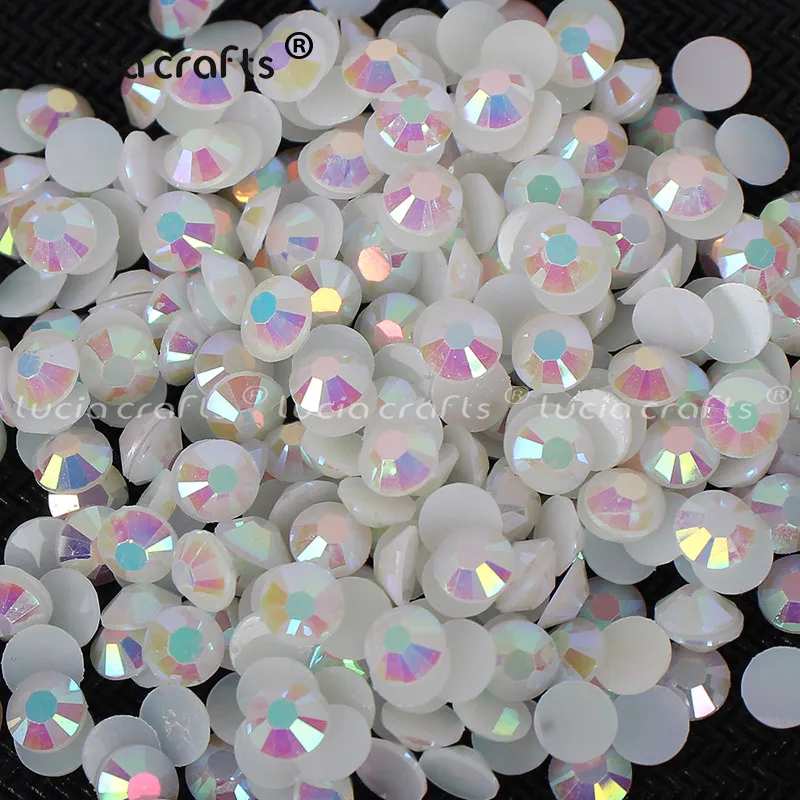 Lucia crafts 500 шт/1000 шт 5 мм AB FlatBack ИМИТИРОВАННАЯ Конфета из смолы Стразы Мобильный телефон DIY дизайн ногтей G0307 - Цвет: white 500pcs
