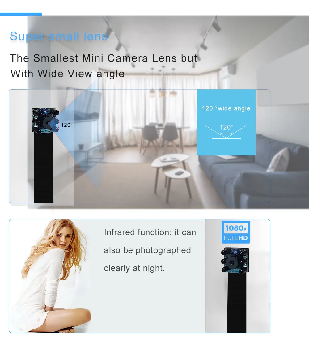 1080P супер мини Wi fi батарея камера HD wifi P2P движения видеокамера дистанционное управление безопасности камера ночного видения Скрытая TF карта