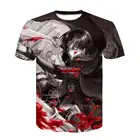 Новинка 2021, футболка с 3D-принтом из аниме атака на Титанов, летняя мужская черная футболка с короткими рукавами и изображением солдатиков с популярной кровью