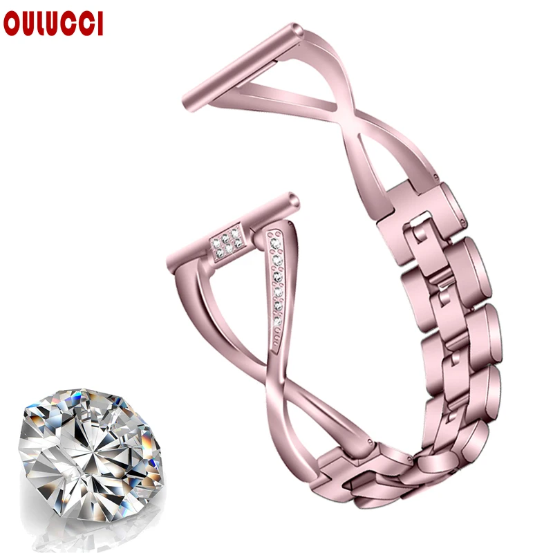 Роскошный металлический ремешок Oulucci 2019 из нержавеющей стали для умных часов fitbit