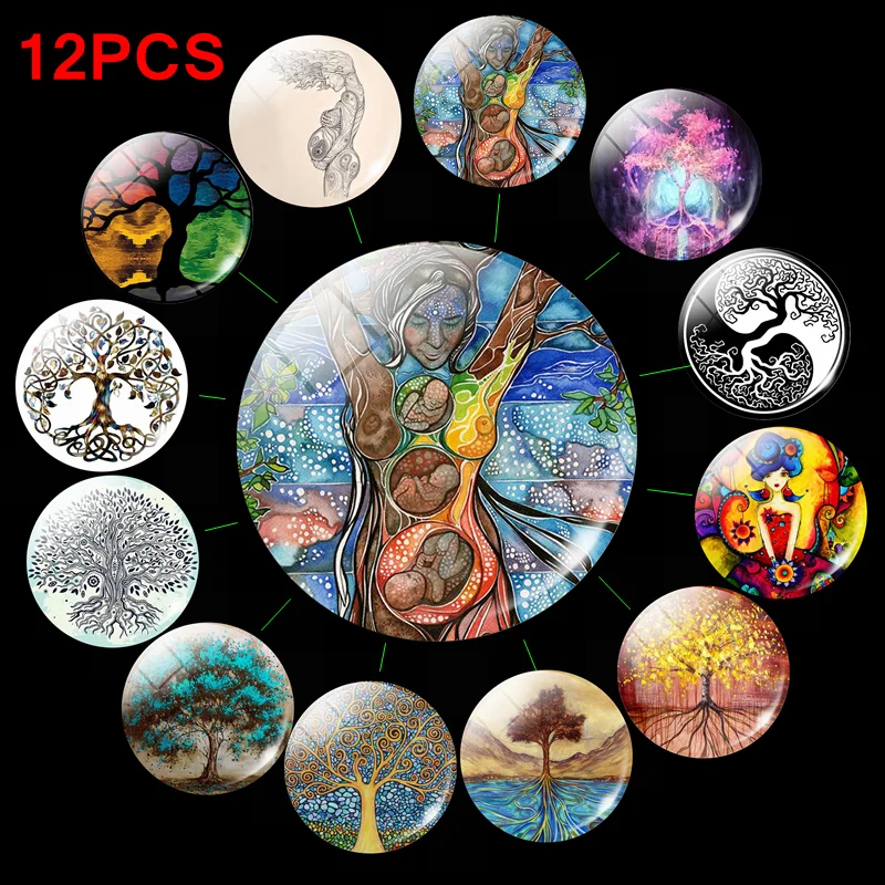 Магниты на холодильник Дерево жизни 30 мм 12 шт./компл. 3D магнит Декор мама