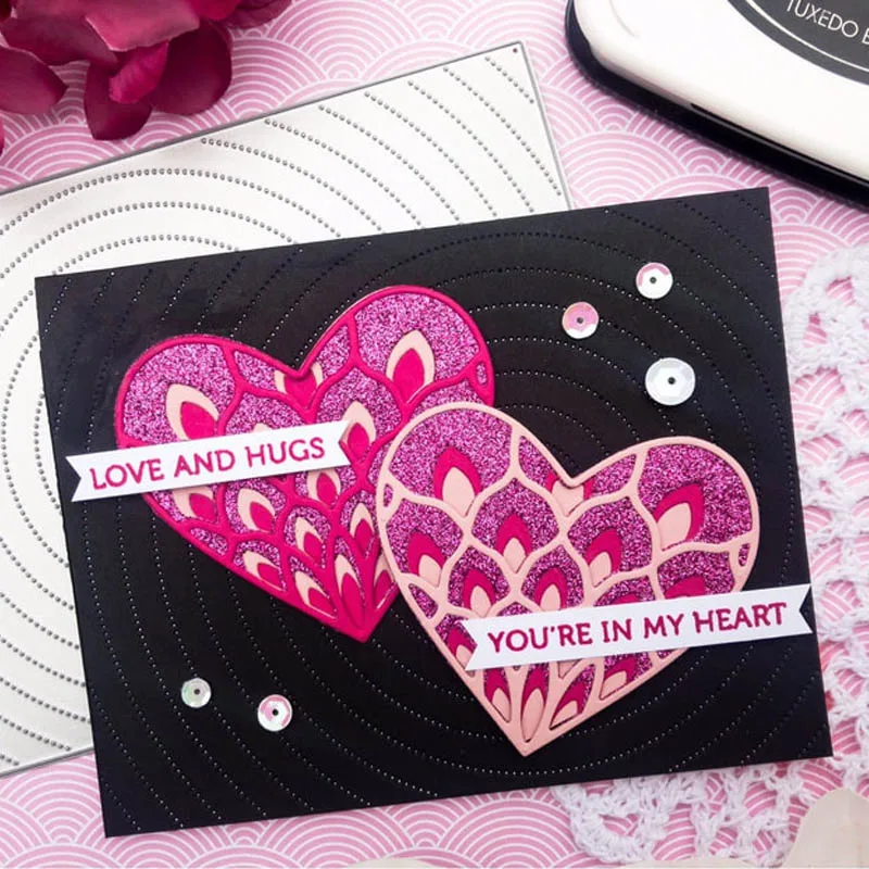 Набор металлических вырубных штампов в форме лепестков и сердца ремесло на День