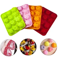 12 holes flowers non stick silicone cake molds for baking pans soap chocolate candys ice mould bakeware kitchen accessories