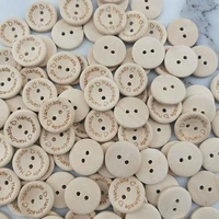 100 pcspack 2 holes 20mm size wood buttons for craft round clothing sewing scrapbook diy home decoration handmade