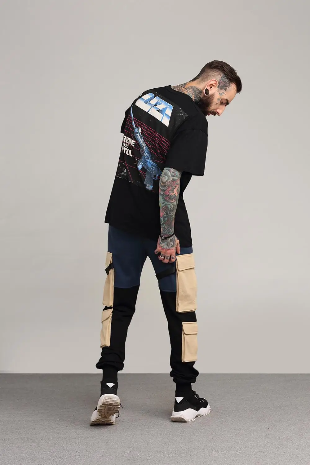 Хип хоп панк эластичный пояс спортивный тренажерный зал карго Гарем карандаш