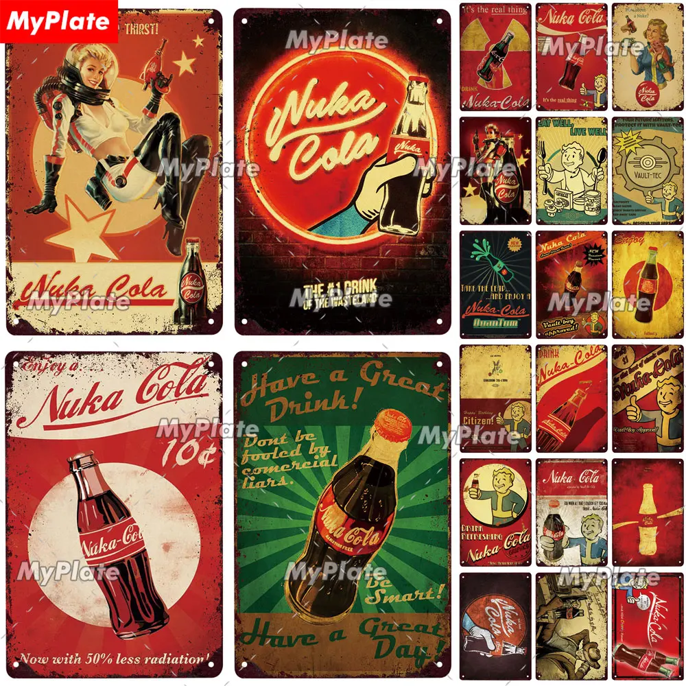 Nuka Cola винтажная Жестяная Табличка с надписью Настенный декор для бара клуба